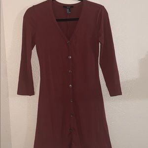 Burgundy Button down dress